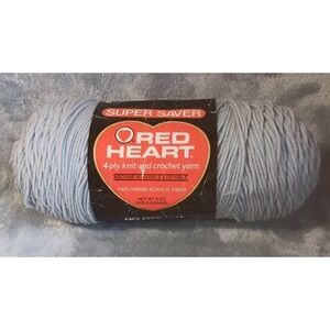 Red Heart Super Saver Acrylic Yarn Light  Grey 364 Yards Skein 7 oz 4 Ply